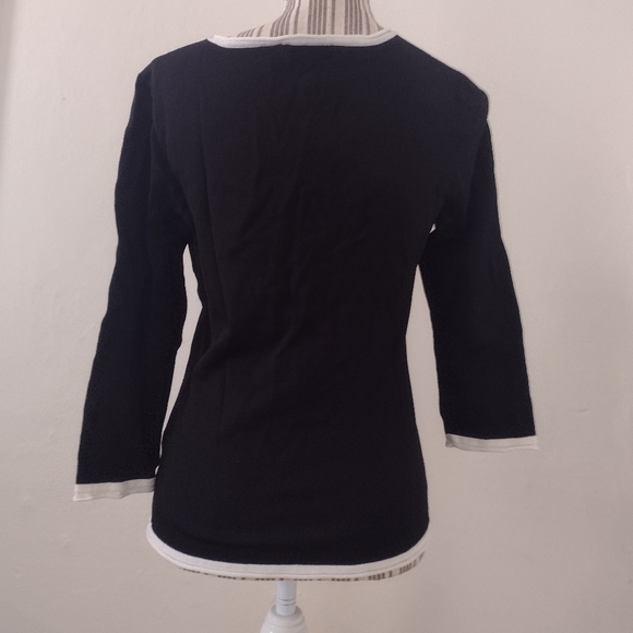 Javier Simorra Barcelona Black Button Front Lightweight Blouse w Pockets Size 4 - Picture 4 of 10